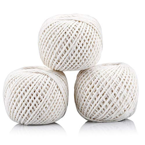 Natural White Cotton Cooking Twine 984 Feet Food Safe Kitchen Twine String for Trussing and Tying Poultry and